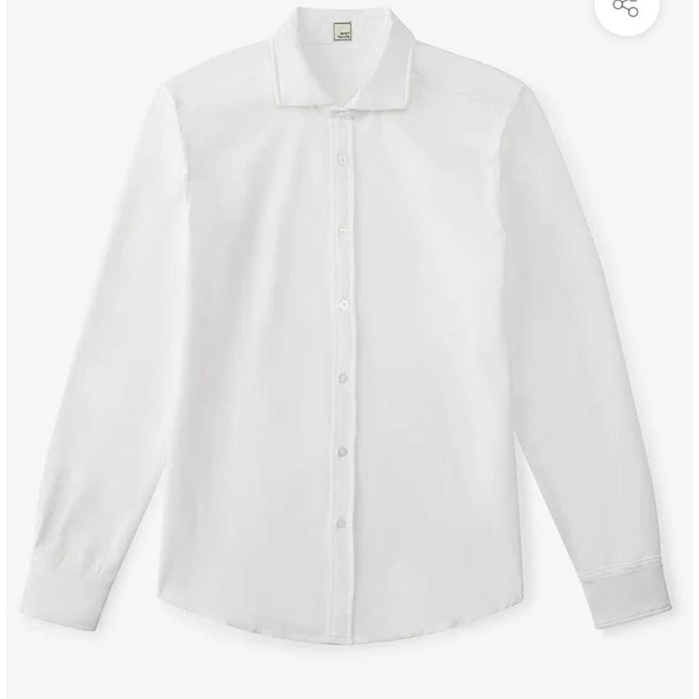 Swet Tailor Cotton Stretch Polished White Button Down Shirt XXL